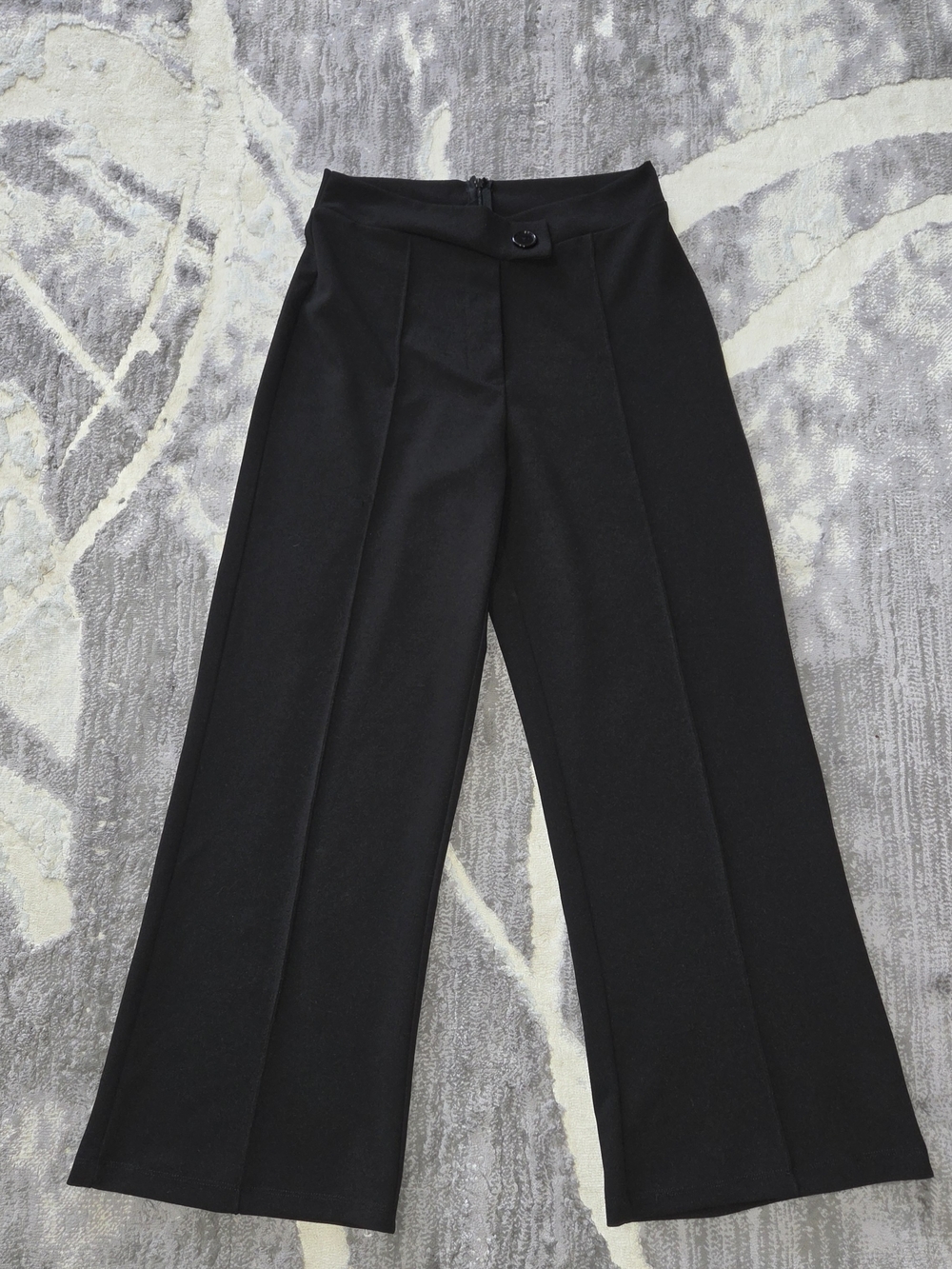 High-Waist Wide-Leg Black Pants Size M